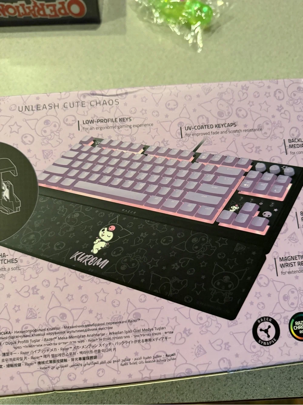 New Razer Chroma RGB Ornata V3 Tenkeyless Kuromi Hello Kitty Keyboard Backlit